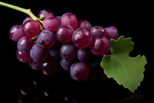 photo of grapes black background