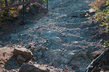 Mountain rocky road, copy space