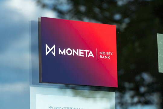 Banner of MONETA Money Bank, foreign exchange company, one of the leading financial services groups in the Czech Republic