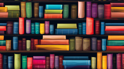 Seamless pattern background illustration made of colorful books like a bookcase Seamless pattern background illustration made of colorful books like a bookcase