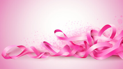 Obraz na płótnie Canvas The Breast Cancer Awareness Month background illustration with pink ribbon logo