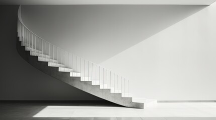 Obraz premium minimalist black and white shot of a staircase, generative ai
