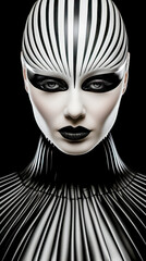 Futuristic Fashion Style with Mask Abstrakt Digital Art Illustration Generative AI KI Wallpaper Journal
