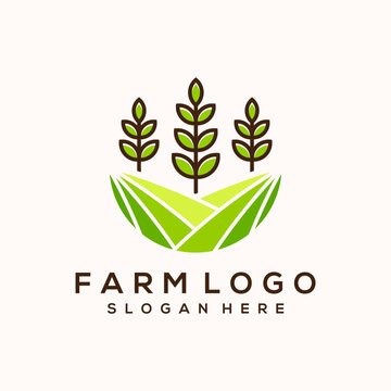 Vector eco green farm circle logo vector vintage icon flat farm logo natural green badge
