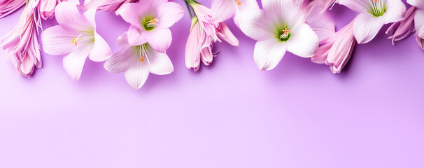 Naklejka na ściany i meble beautiful spring flowers on paper background. Generative AI