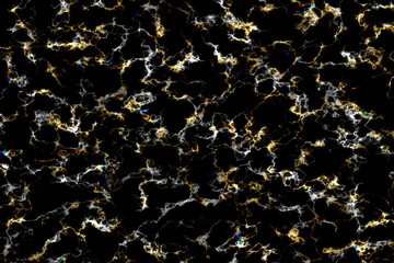 gold thunderbolt break out glow mineral texture on black marble