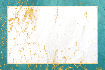 ocean marble rectangle outside and white marble rectangle inside with mineral gold and gold border on surface
