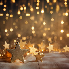 Fototapeta na wymiar Christmas - twinkley lights and stars