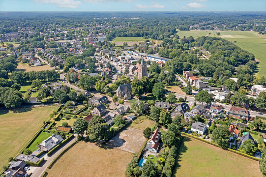 Aerial from the town Soest in province Utrecht the Netherlands