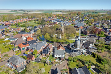 Obraz premium Aerial from the city Spijk in Groningen the Netherlands