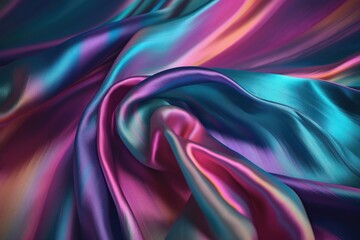 Holographic silk texture playful color. AI generated