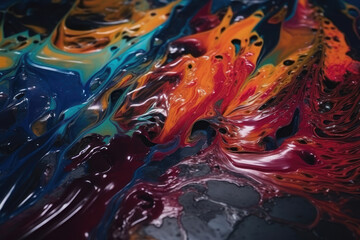 Hyper realistic abstract acrylic pour. AI generated