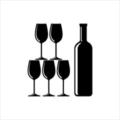 Bottle Of Wine And Glass Design