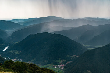 Rain shower in the mountains