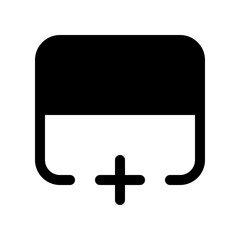 Obraz premium Editable add row below vector icon. Part of a big icon set family. Perfect for web and app interfaces, presentations, infographics, etc