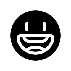 Editable friendly, wide smiling face vector icon. Part of a big icon set family. Perfect for web and app interfaces, presentations, infographics, etc