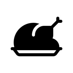 Editable roasted chicken or turkey vector icon. Food, restaurant. Part of a big icon set family. Perfect for web and app interfaces, presentations, infographics, etc