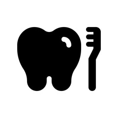 Editable tooth and brush vector icon. Dentistry, healthcare, medical. Part of a big icon set family. Perfect for web and app interfaces, presentations, infographics, etc