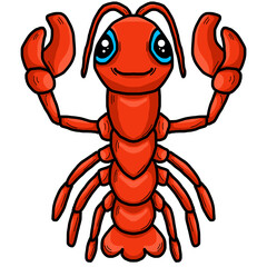 Cute Orange Lobster Seafood