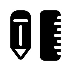 Editable pencil and ruler vector icon. Stationery, education, school, writing, tools. Part of a big icon set family. Perfect for web and app interfaces, presentations, infographics, etc