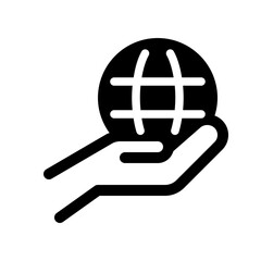 Editable hand holding earth, environment care, save the earth vector icon. Ecology, eco-friendly. Part of a big icon set family. Perfect for web and app interfaces, presentations, infographics, etc