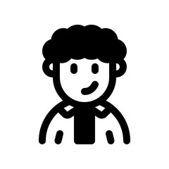 Editable person with curly hair avatar vector icon. User, profile, identity, persona. Part of a big icon set family. Perfect for web and app interfaces, presentations, infographics, etc