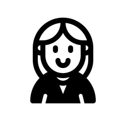 Editable female employee avatar vector icon. User, profile, identity, persona. Part of a big icon set family. Perfect for web and app interfaces, presentations, infographics, etc