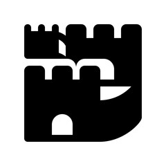 Editable wall, castle, fortress vector icon. Landmark, monument, ancient, building, architecture. Part of a big icon set family. Perfect for web and app interfaces, presentations, infographics, etc