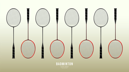 Badminton racket on background , sports wallpaper with copy space  ,  illustration Vector EPS 10