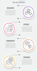 Infographic vector illustration with modern icons,timeline diagram chart processes.Can be used for business data visualization and marketing presentations.