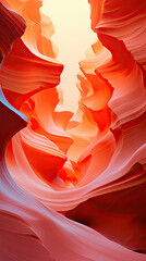 A close up of a rock formation in the desert. Generative AI. Orange vibrant colors, monochromatic background image.