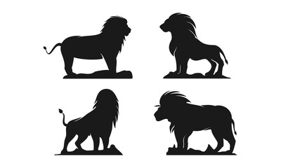Wild lion set illustration vector