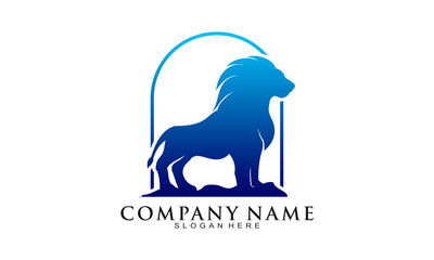 Lion elegant illustration vector logo