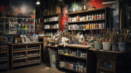 Art Supply Store: Photos may showcase a wide range of art materials, including paints, brushes, and canvases, inspiring creativity and artistic pursuits