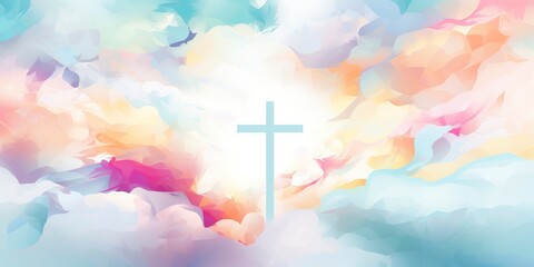 abstract background with cross and rays. ai generative