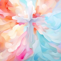 abstract background with cross and rays. ai generative