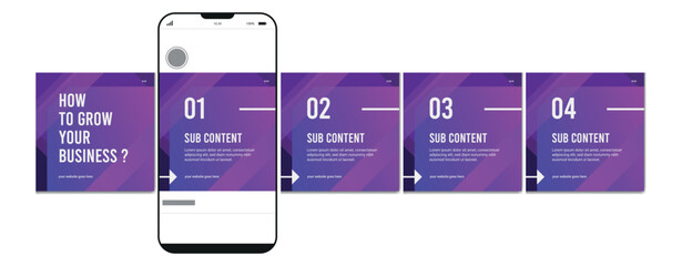 Set Of Instagram Carousel Post Template, Editable Instagram carousel post, social media carousel post for business, template eps 10. © Graphaxil