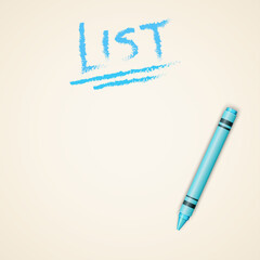 Crayon Style 'List' Lettering with Copy Space