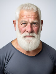 Obraz premium Elderly man in good athletic shape, with gray hair and a beard, National Grandparents Day, International Day of Older Persons