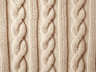 Realistic beige knitted background with copy space
