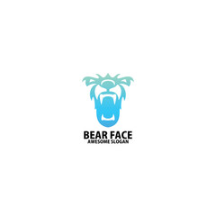 bear face logo design gradient color