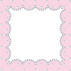 パール真珠フレーム・枠　ピンク　キルティング