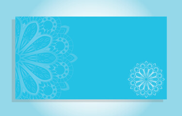 mandala style business card design blue background
