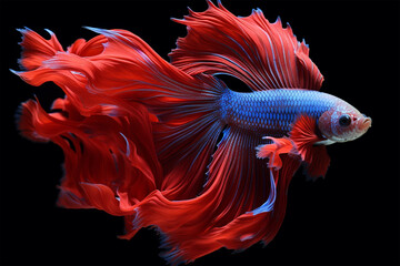 Fototapeta premium red and yellow fish generative ai