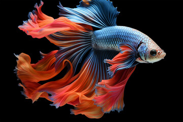 Fototapeta premium fish on black background generative ai