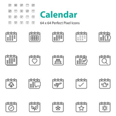 set of calendar icons, schedule, appointment, event