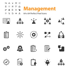 set of management icons, business, organization,