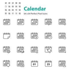 set of calendar icons, schedule, appointment, event
