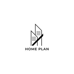 ILLUSTRATION HOME WITH PENCIL LINE DESIGN. HOUSE PLAN SIMPLE MINIMALIST GEOMETRIC LOGO ICON TEMPLATE VECTOR. GOOD FOR YOUR BUSINESS