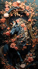 Generative AI, 12 zodiac is represent by using animals to be symbol including Rat, Ox, Tiger, Rabbit,  Dragon, Snake, Horse, Goat, Monkey, Rooster, Dog and pig. image style paper sculptures